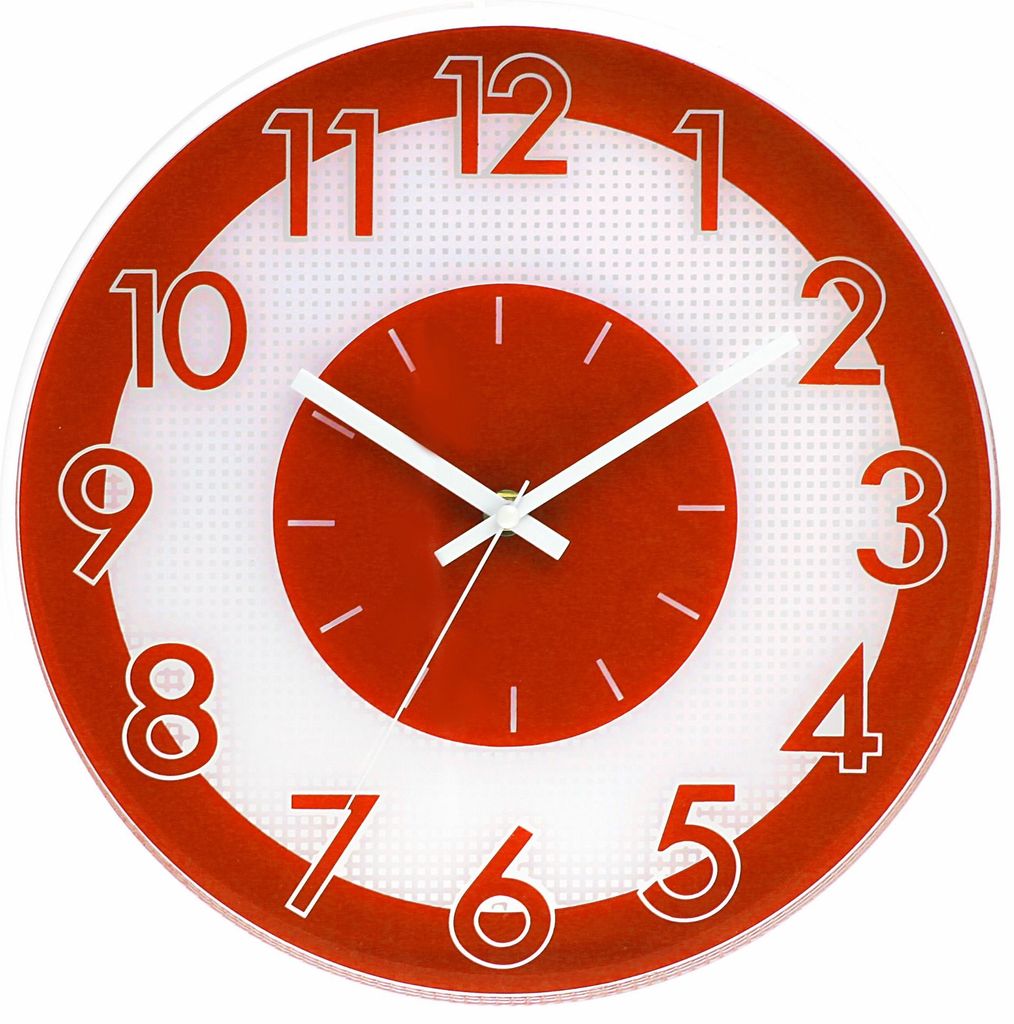 MPM-Quality Wanduhr Almera rund Ø 300 mm Kunststoff Orange Produktbild 
