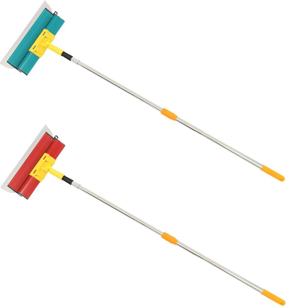 Skimming-Blatt Set für Trockenbau - Spachtel-/Rakel-Set - Teleskopstange 80–130 cm - 4 Klingen 25/40/60/80 cm - Stärke 0,35 mm - Mit Schutzabde...