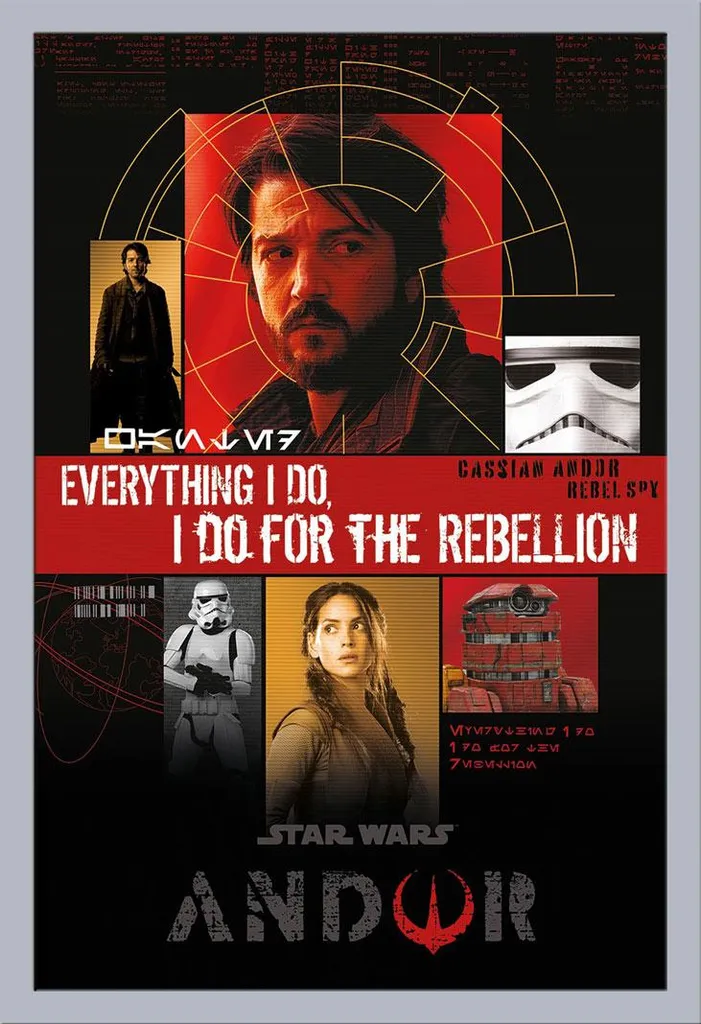Poster Star Wars Andor Per la Ribellione con Cornice Shinsuke Argento