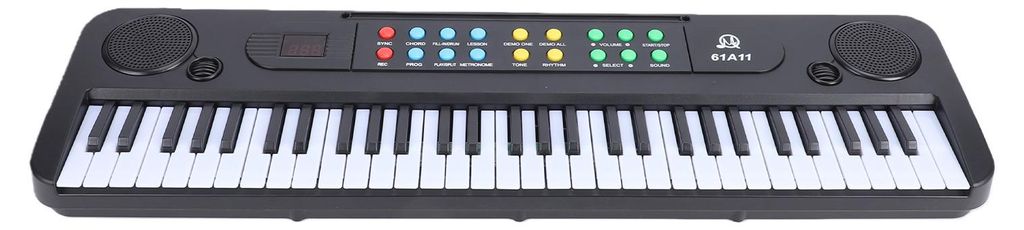 Tragbares Elektronisches Keyboard mit 61 Tasten, 200 Klängen und 200 Rhythmen, inklusive Mikrofon, Metronom und Lernmodus für Anfänger – ideal...
