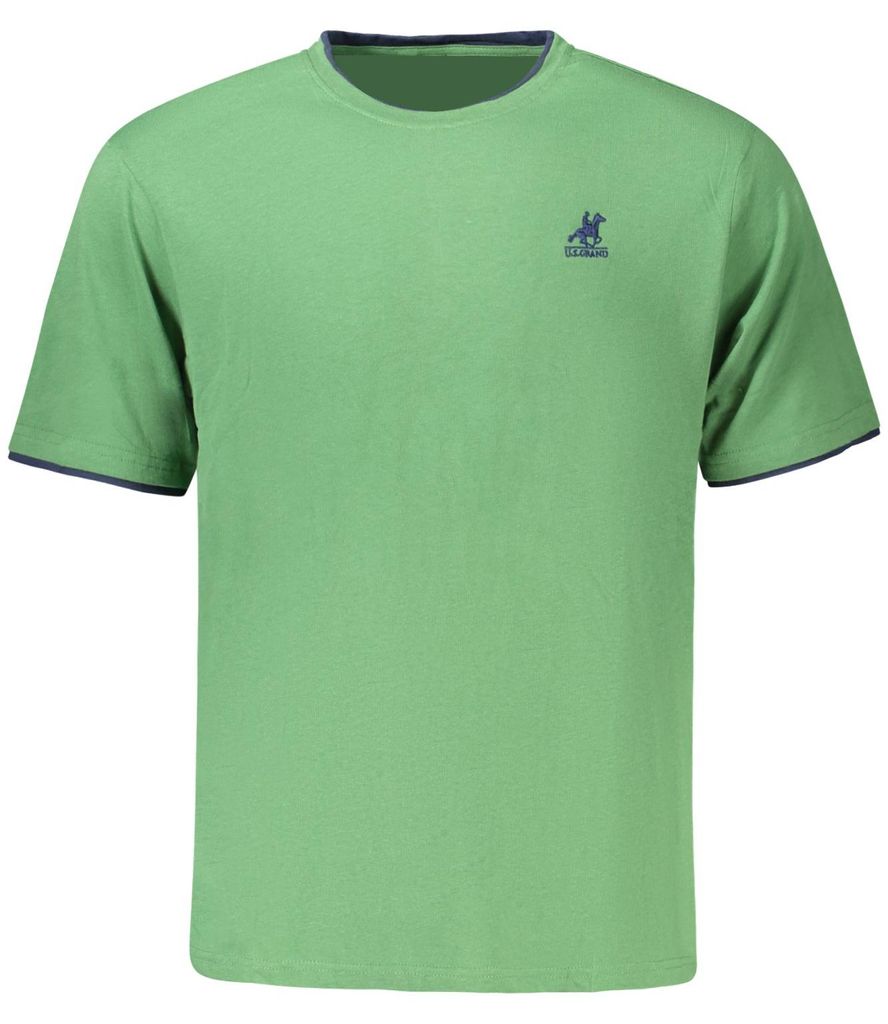 Grünes Polo T-Shirt Herren - Kurzarm, Kontrastdetails & Stickerei