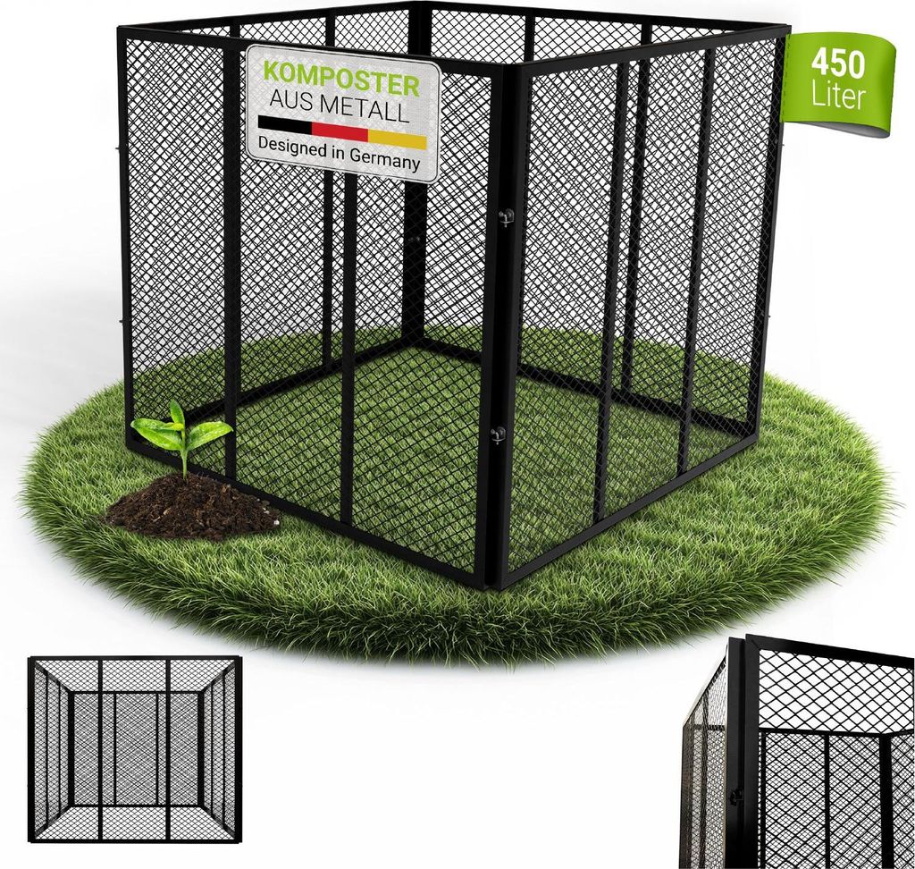 Juskys Metall Komposter 450 L, stabil, wetterfest & Produktbild 