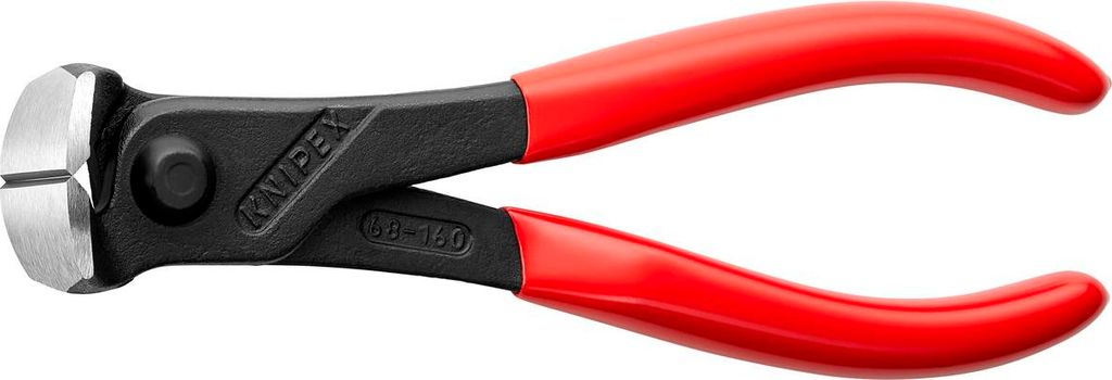 A pair of red-handled wire cutters on a white background.