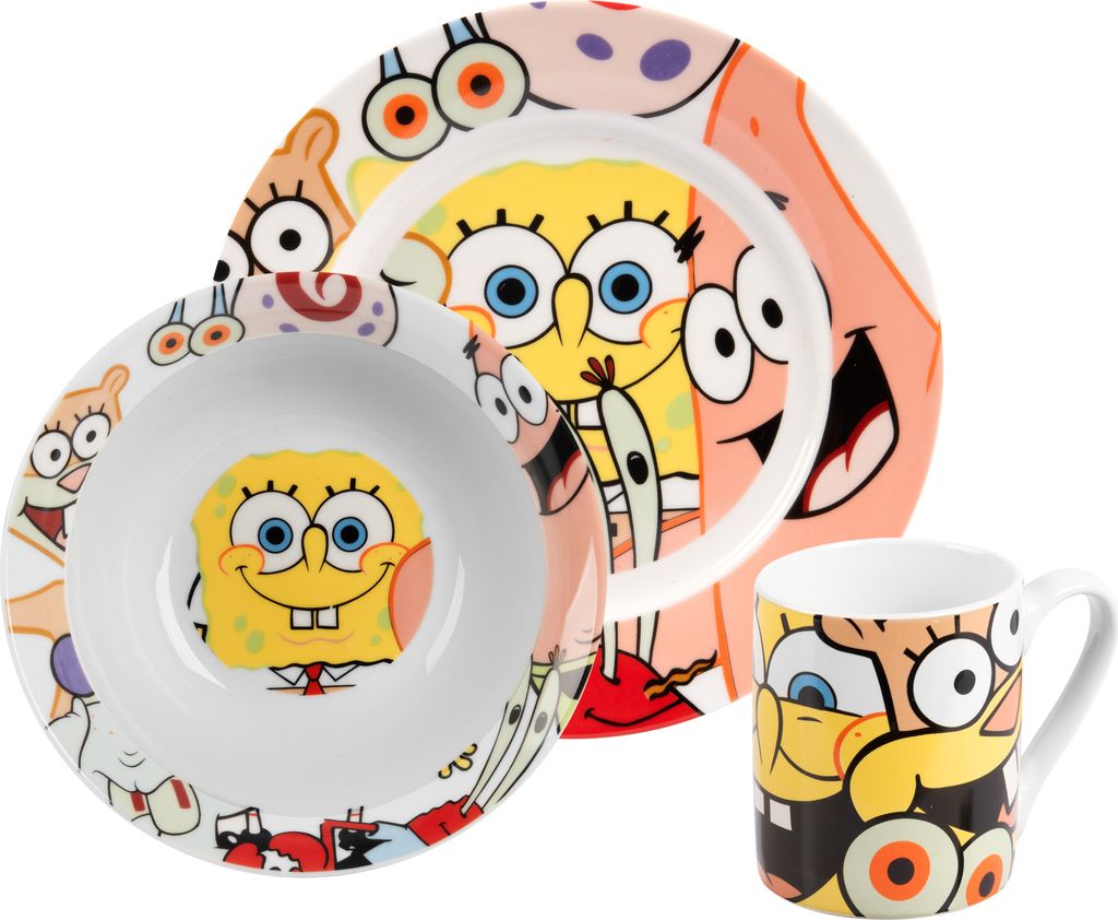 Spongebob Schwammkopf Frühstücksset - Kinder Geschirr Set Produktbild 