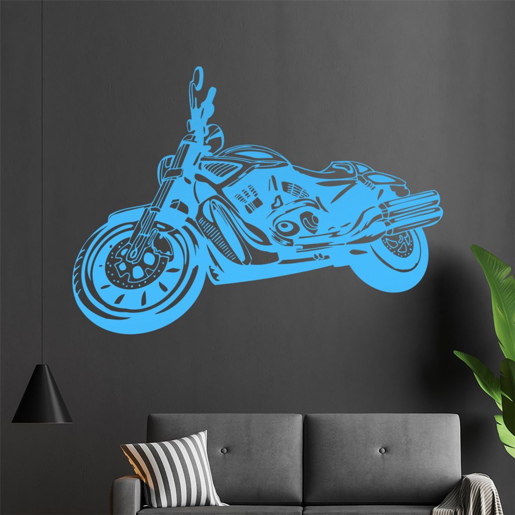 Motorrad Wandtattoo in 6 Größen - Wandaufkleber Wall Sticker - Dekoration, Küche, Wohnzimmer, Schlafzimmer, Badezimmer