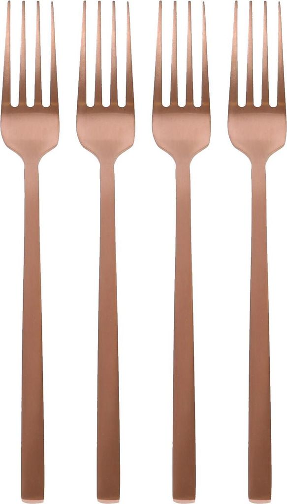Menügabeln aus Edelstahl – 19,5 cm – Kupfer – 4er-Pack