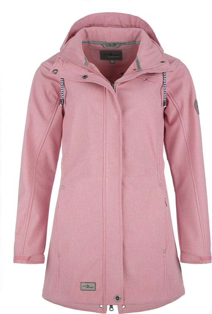 Blue Wave Damen Softshellmantel Biggi - Softshelljacke Outdoor-Jacke Mantel Softshell in Rose-Melange Größe 48