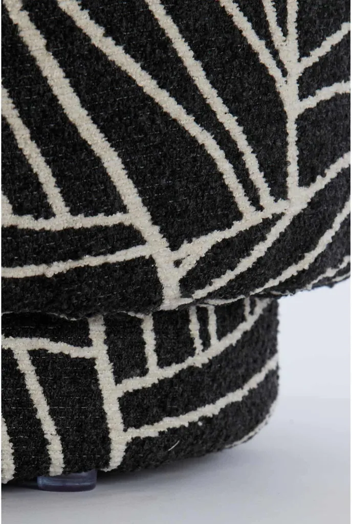 Pouf Davonte Noir et Blanc à Motifs Géométriques Light & Living Ø40 - 3