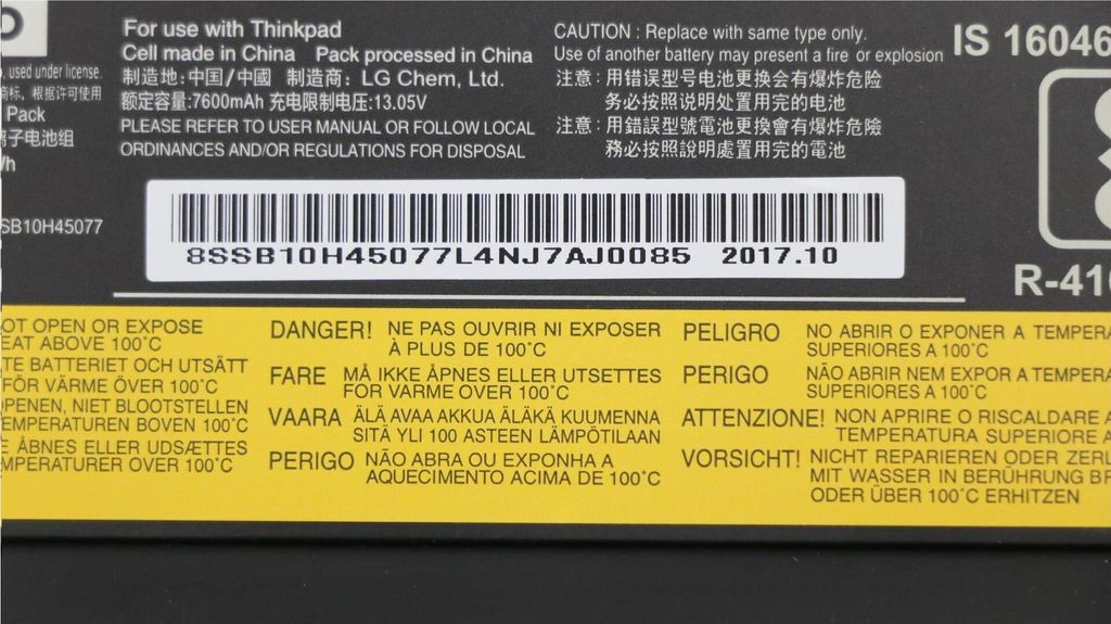 Lenovo ThinkPad Bateria 77+ 6 cell, 00NY492