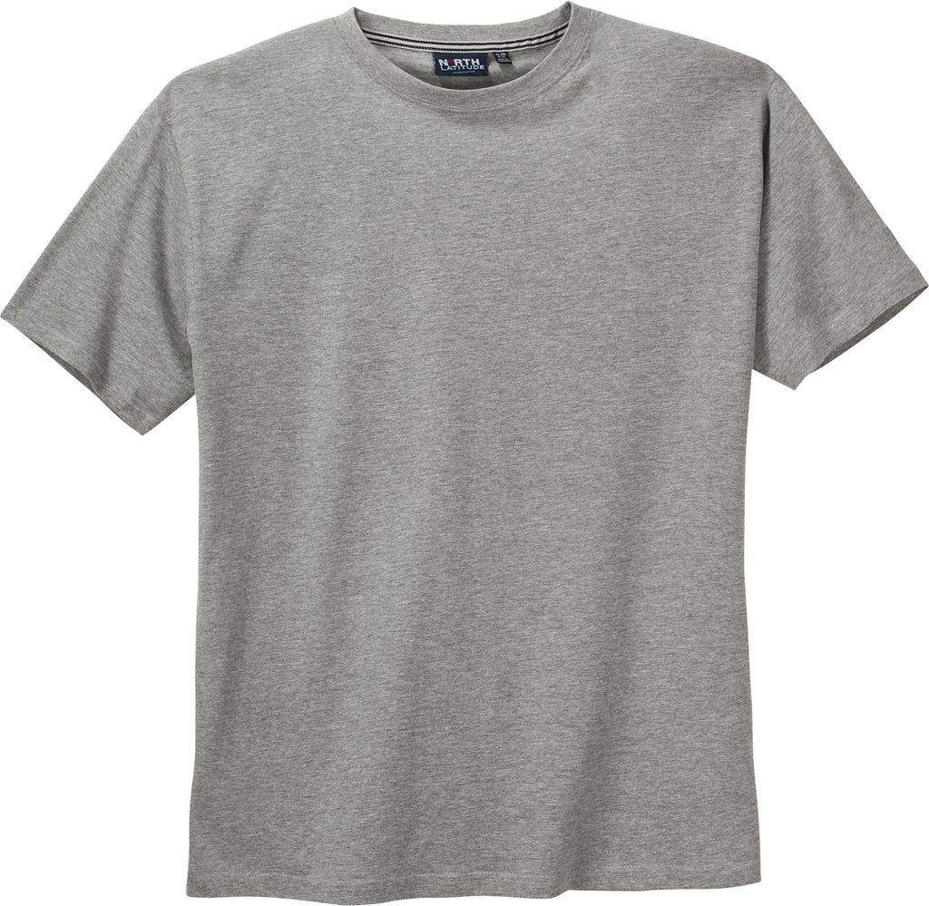 North Latitude Basic T-Shirt grau melange Übergröße