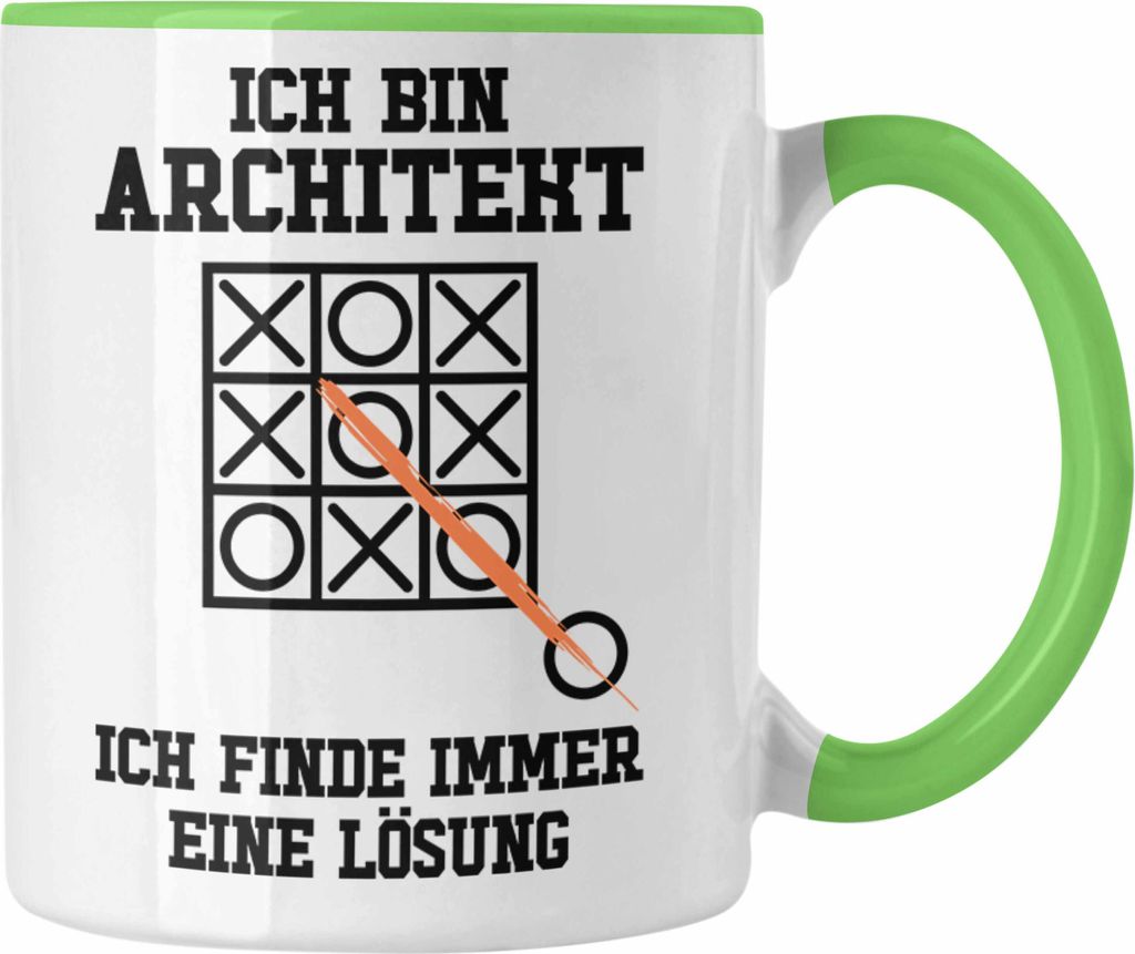 Trendation - Architekt Geschenk Tasse Lustig Kaffeetasse mit Spruch Architektur Architekten Geschenkidee Männer (Grün)