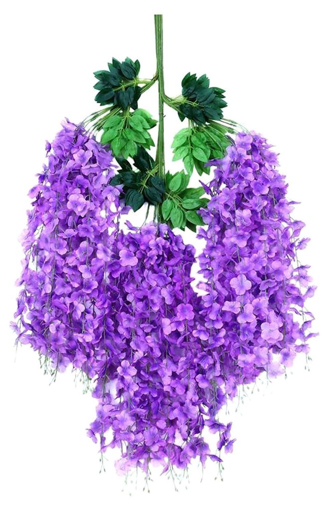 Künstliche Glyzinienblüten, künstliche Glyzinienranken, Hängegirlande aus Kunstseide für Hochzeitsbogen, Zeremonie, Party, Gartendekoration, H...