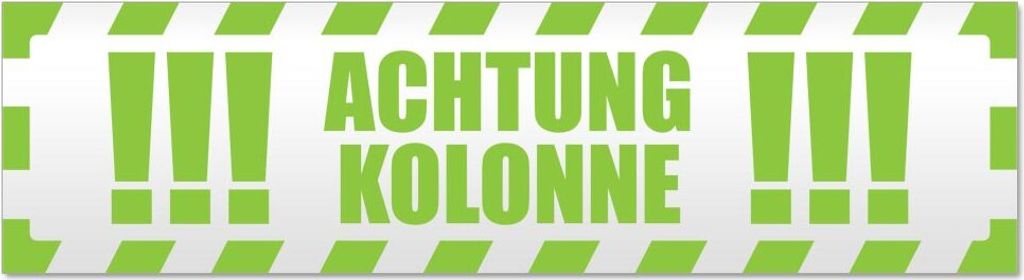 Achtung Kolonne gestreift Magnetschild Schild magnetisch