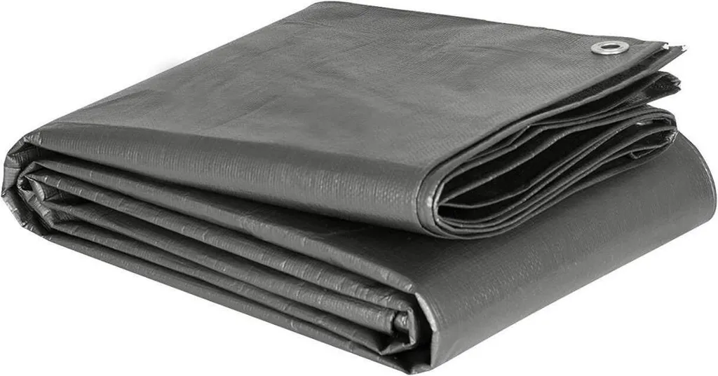 Bâche indéchirable anti-UV 180g avec œillets métalliques gris 2x3m
