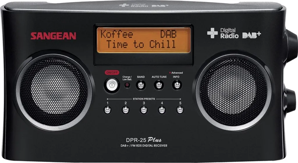 Radio Sangean DPR-25 Digital DAB+ avec haut-parleur de 2,5 pouces et RDS