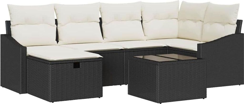 "WINTER SALE" Sofa Set mit Kissen 6 pcs Poly-Rattan - 55x55x69cm - Gartensofas NeuMöbel440262