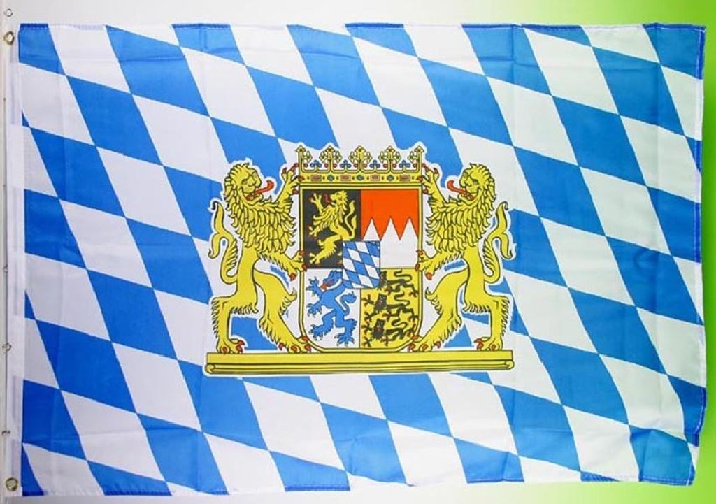Fahne Flagge Bayern großes Wappen Raute 90 x 150 cm 