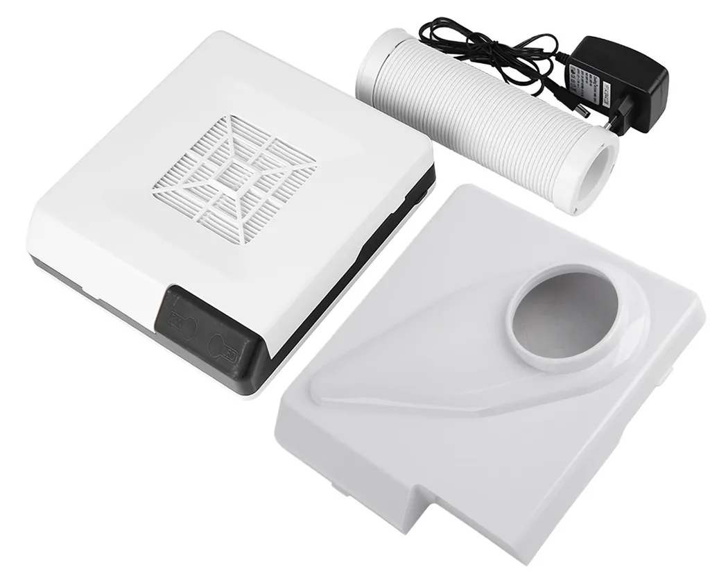 Collecteur de poussière ongle 60W blanc, aspirateur table manucure pro