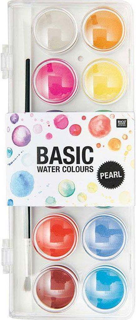 Wasserfarben-Palette 12 Perlmuttfarben