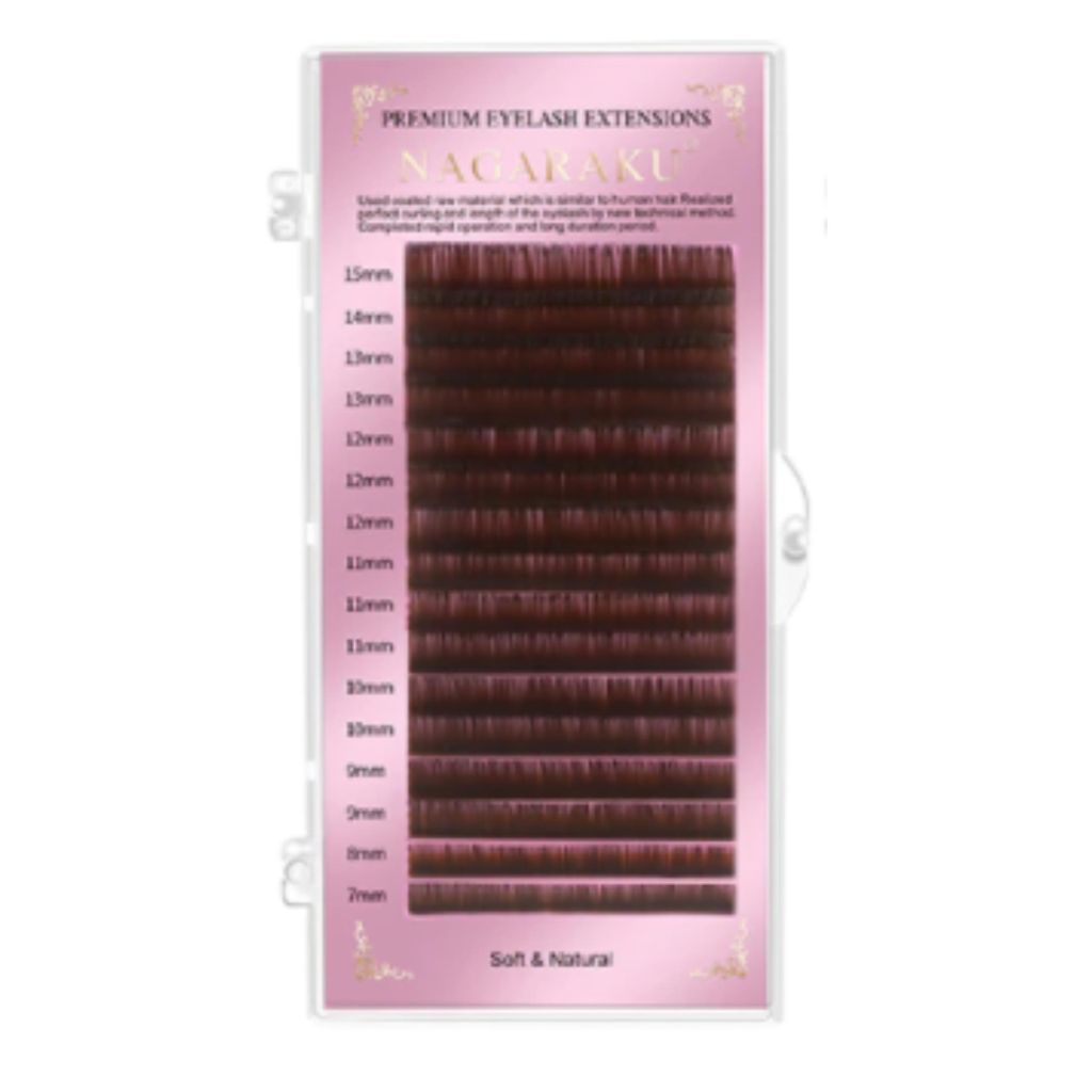 NAGARAKU Wimpern Braun MIX D 0.10 7-15mm 16 Streifen