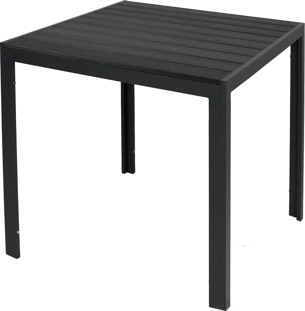Table d'extérieur aluminium 80x80 anthracite sans entretien durable