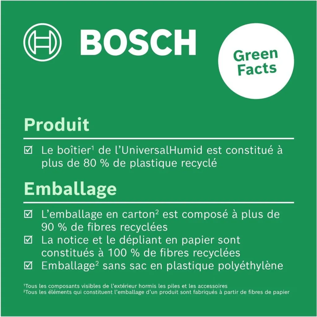 Détecteur d'humidité Bosch UniversalHumid à écran LED rétroéclairé