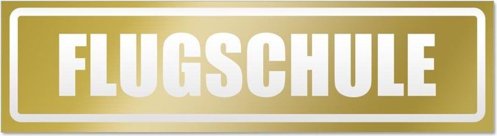 Kiwistar Flugschule invertiert Magnetschild Schild magnetisch - 45cm Gold - Magnetfolie für Auto PKW Kfz