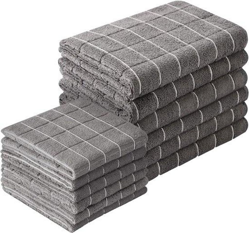 Microfasermikrogerei-Set aus 12-18 x 26 cm und 12 x 12 cm für Kochen und Spülen - Grau