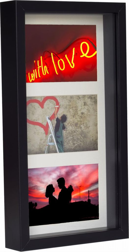 Bilderrahmen für 3 Fotos 10x15 cm, 3D-Galerie-Schattenbox Produktbild 