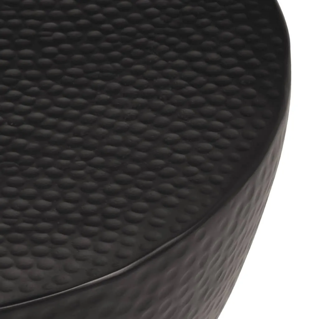 Table basse noire martelée Ø 50 cm : la solution gain de place design