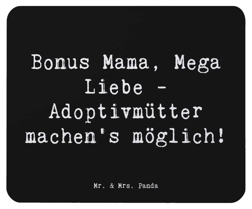 Mr. & Mrs. Panda Mouse Pad Spruch Adoptivmutter Liebe - Schwarz - Geschenk, Zusammenhalt, pc mausunterlage, Mousepad, Verwandte, mausteppich, Mausp...
