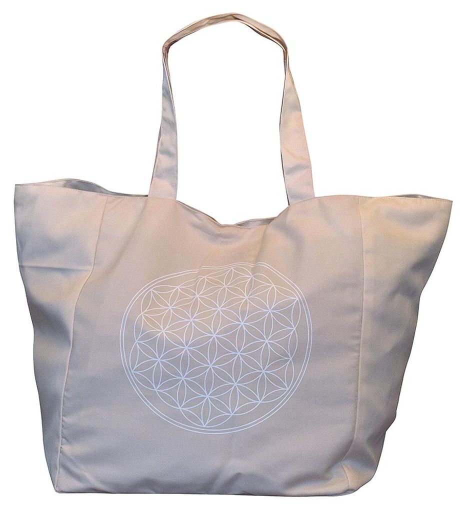 Umhängetasche "Blume des Lebens" Baumwolle/Polyester beige 48x33cm
