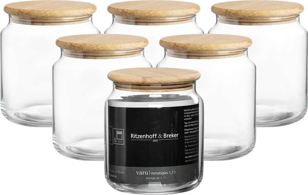 Ritzenhoff & Breker Varu Vorratsglas 1,1 l 6er Set Produktbild 