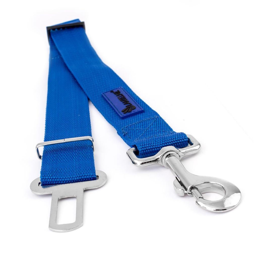 Lantelme Hundegurtadapter PKW mit Schließhaken Gurtadapter verstellbar 40cm bis 60cm Hunde Auto Sicherheitsgurt Adapter aus Nylon Farbe Blau
