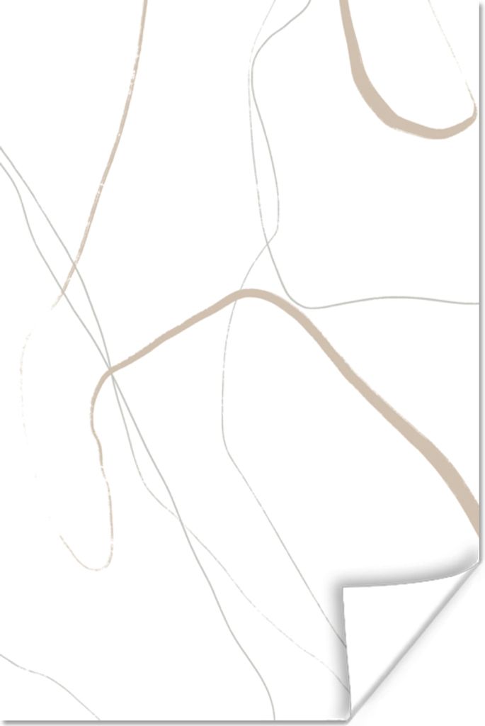 MuchoWow Poster Abstrakt - Minimalismus - Linienkunst 40x60 cm - Plakate für die Wand - Poster Babyzimmer
