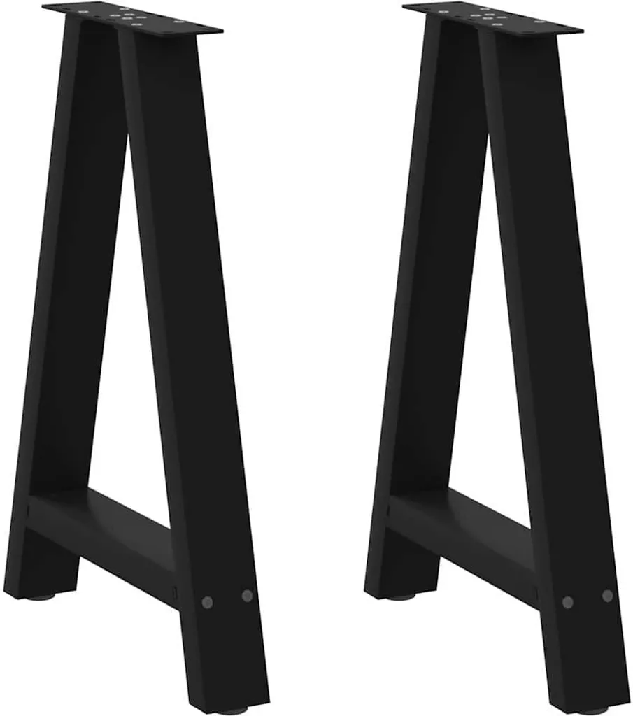 Set 2 Gambe Tavolo Industriale Nere 50x72cm Acciaio | Arredo Loft DIY
