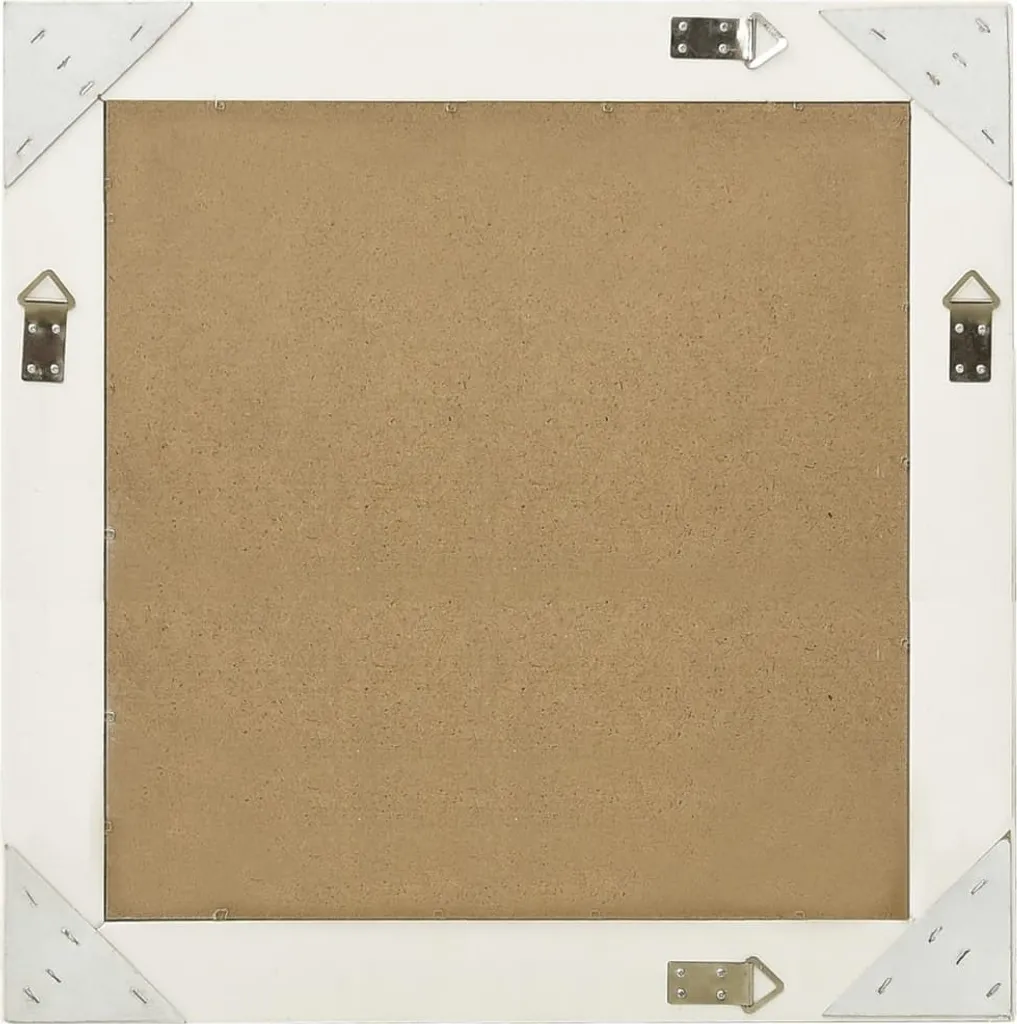 Miroir décoratif baroque blanc 60x60 cm - Idéal pour agrandir une pièce