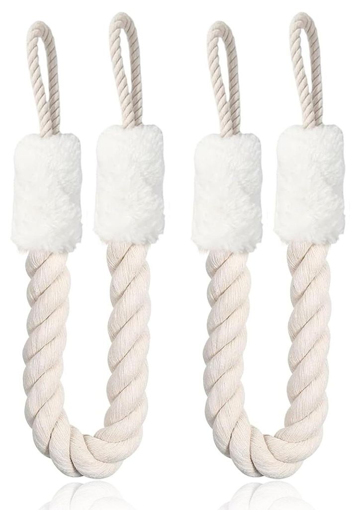 Einklemmschutz für Türkordeln, Türstopper aus Baumwolle, Türgriff, 2 Stück, weiß, Türkordeln, Türstopper, Einklemmschutz für Schlafzimmert...