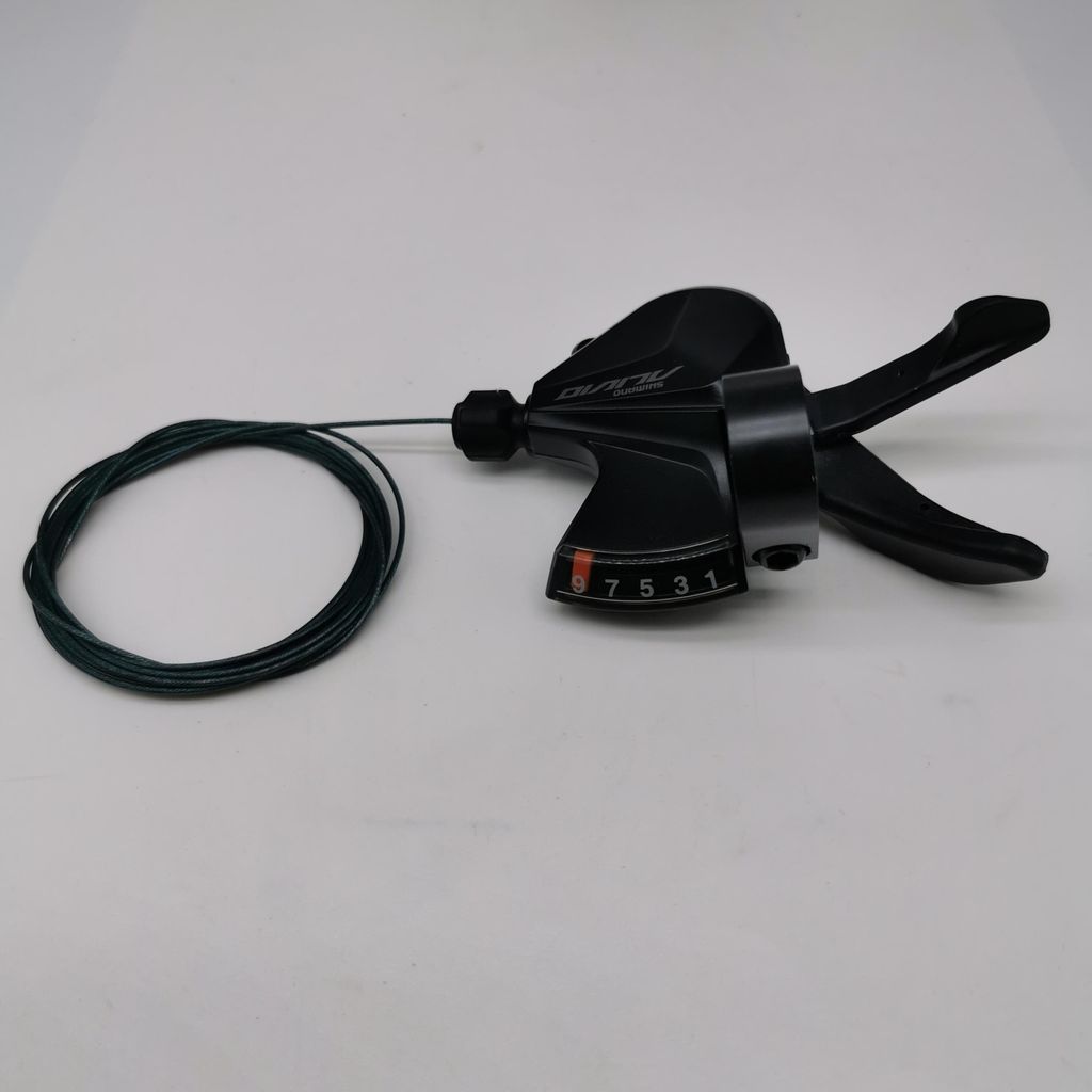 Shimano Schalthebel SL-M3100 | 9-fach rechts | mit 2050mm Schaltzug Alivio Rapidfire Plus 27 Gang MTB