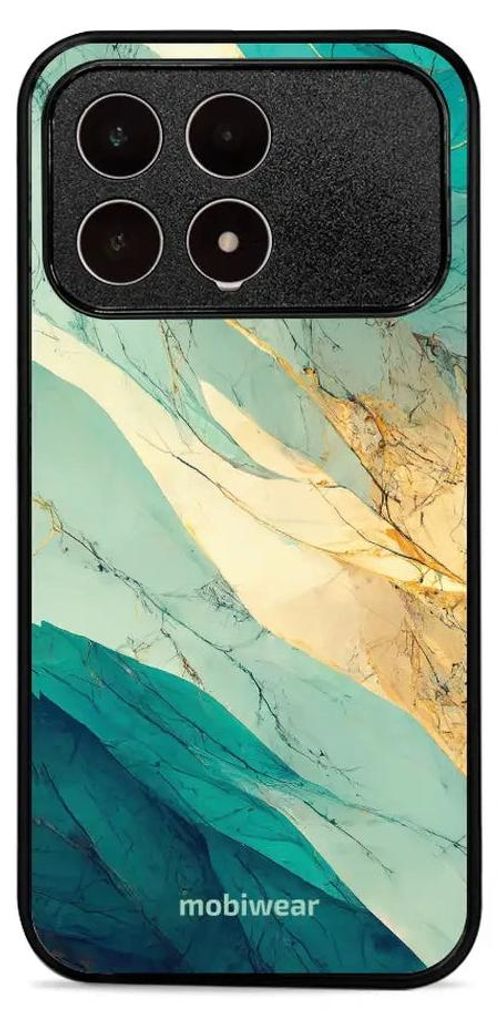 Handyhülle für Xiaomi POCO F8 Pro, Mobiwear Glossy Case, Türkis-Marmor