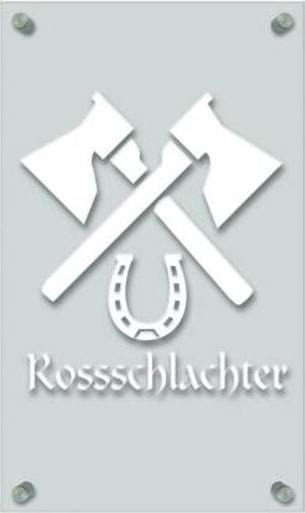 Zunftschild Handwerkerschild - Rossschlachter - beschriftet auf edler Acryl-Kunststoff-Platte – 309403 Color - weiß