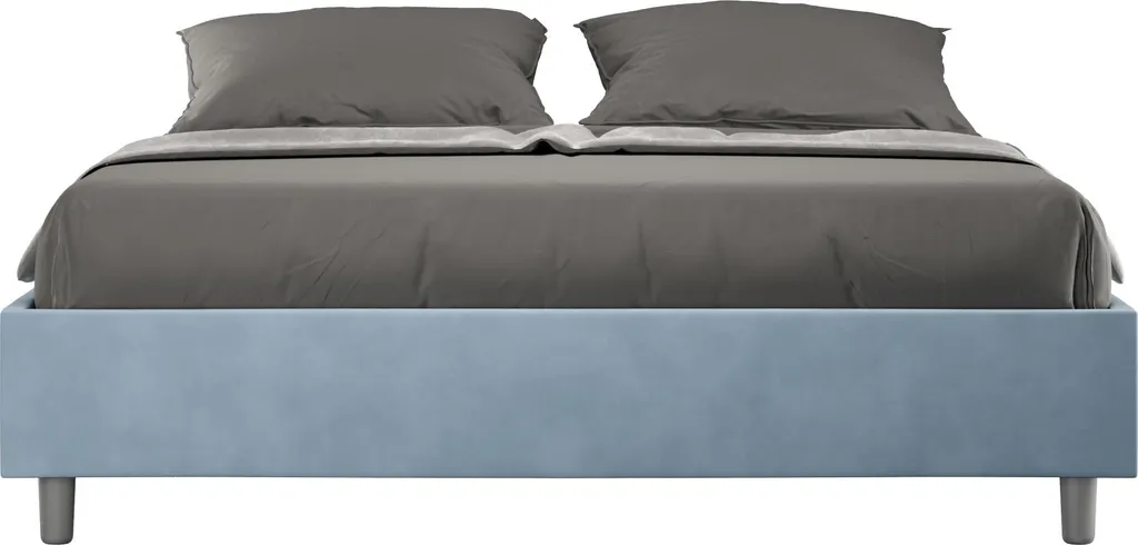 Cadre de Lit 140x190 Bleu Clair Azelia Design Moderne Rembourré
