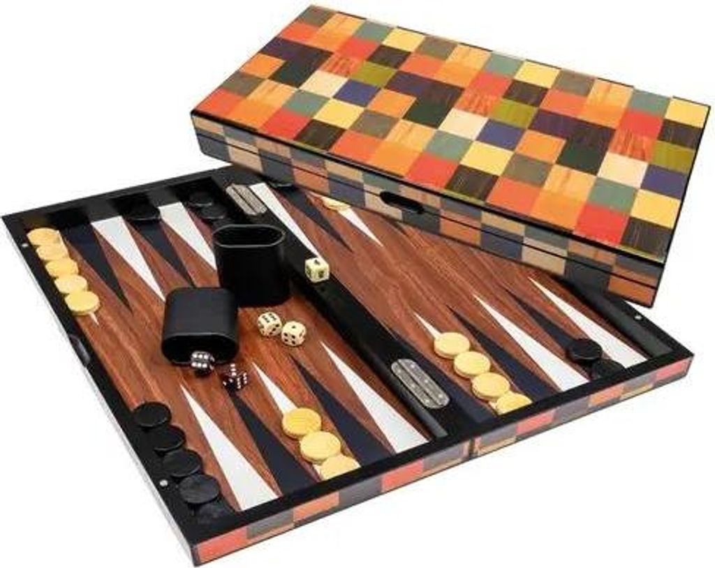 Philos Backgammon Spiel Kassette Fourni Groß klassisches Brettspiel