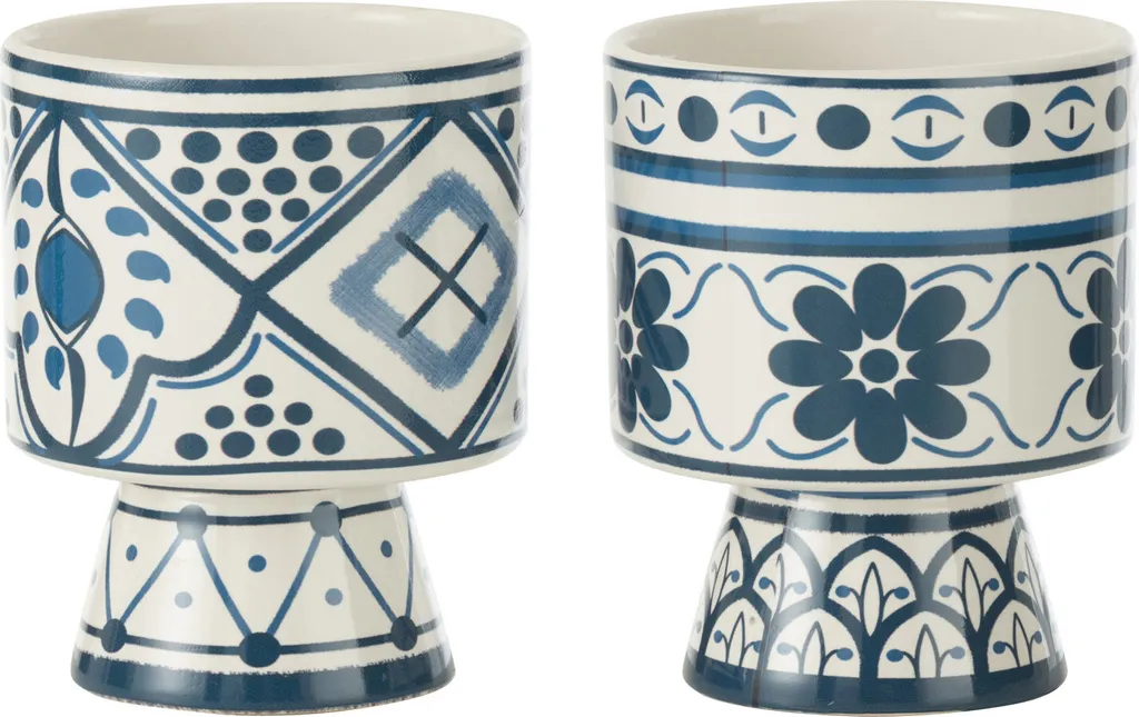 Cache-pot de Table Bleu Mykonos J-Line pour Décoration d'Intérieur