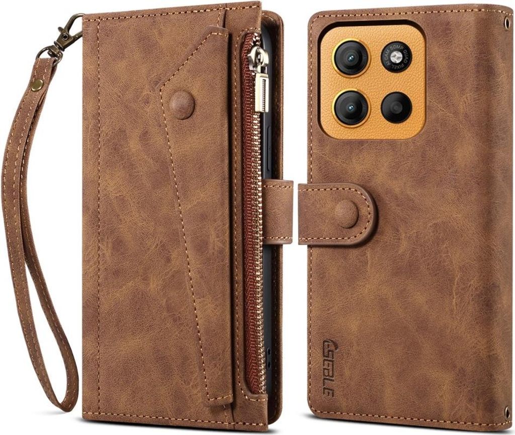 Motorola Moto G15 / G15 Power Hülle - Coverup Klapphülle mit Brieftasche - Braun