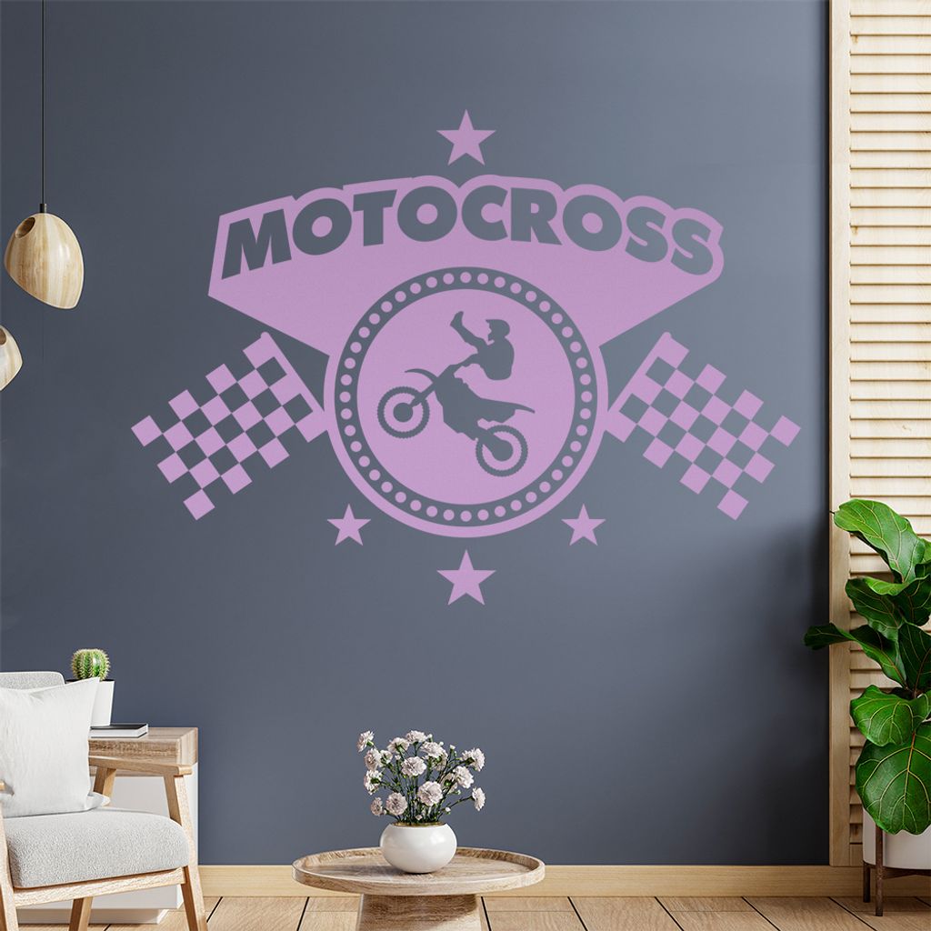 Motocross D2 Stunt Wandtattoo Wandaufkleber Wall Sticker - Dekoration, Küche, Wohnzimmer, Schlafzimmer, Badezimmer