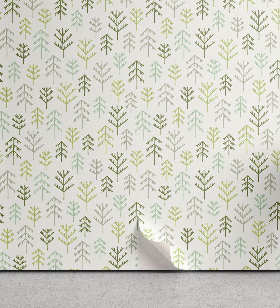 ABAKUHAUS Natur abziehbare & klebbare Tapete für Zuhause, Übersichtliches Design Tannenbaum Kunst, selbstklebendes Wohnzimmer Küchenakzent, 33 c...