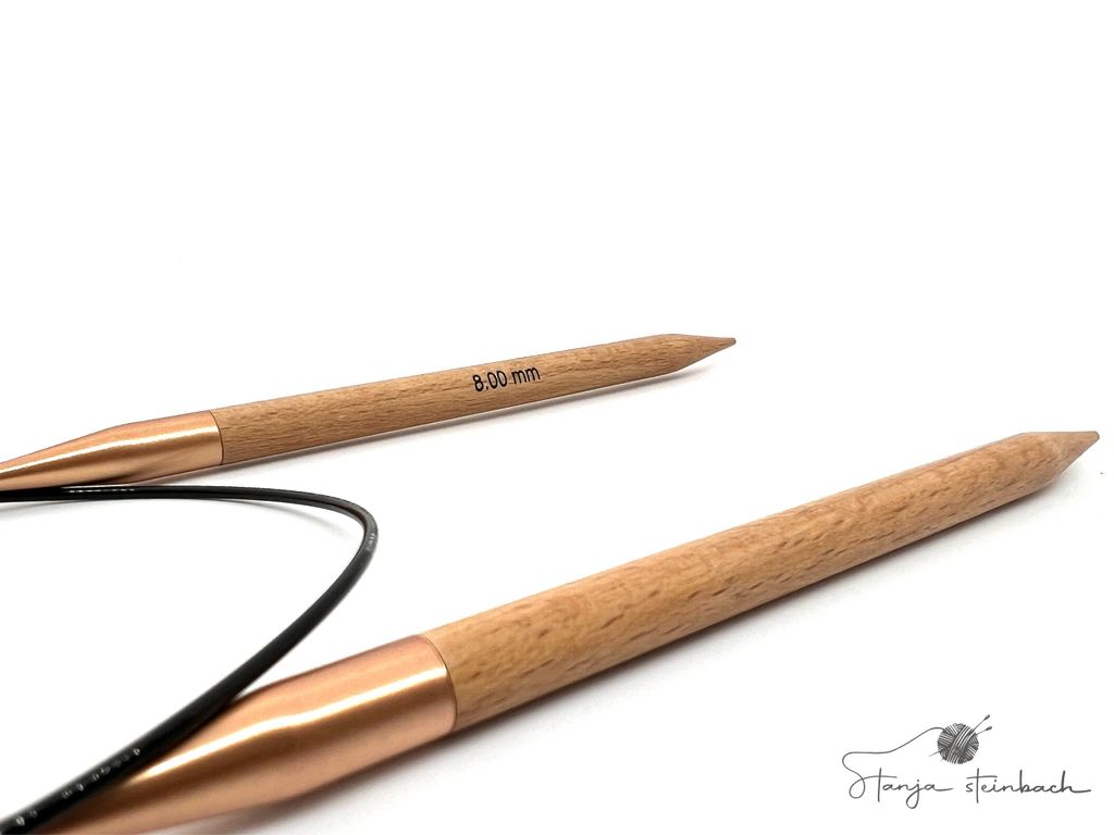 KnitPro Ginger Rundstricknadel Aus Holz - 60cm Länge, 2mm Stärke - Natürlicher Warmgriff Für Entspanntes Stricken