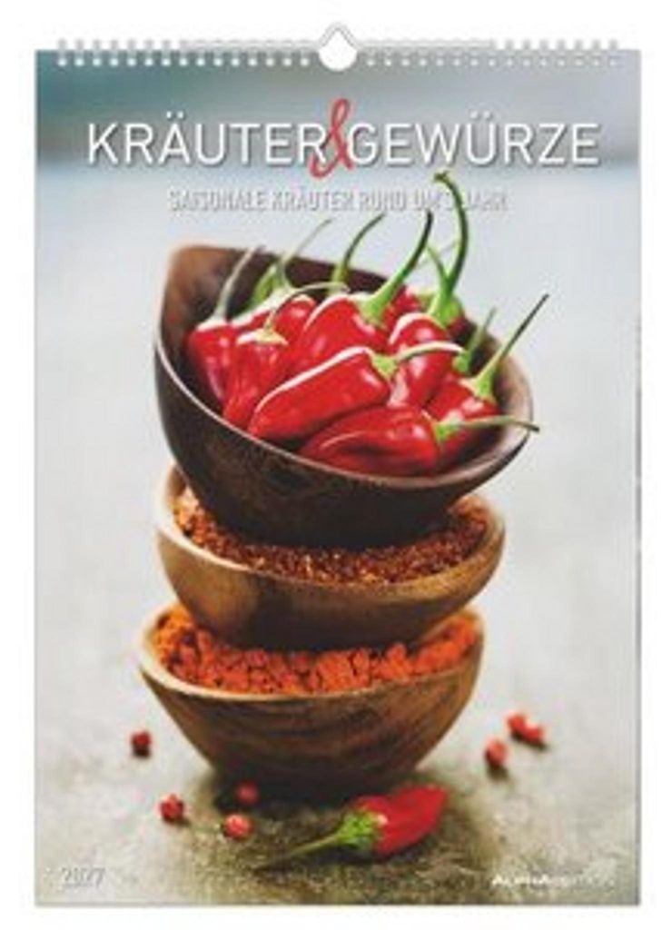 Wandkalender 2027 Kräuter & Gewürze A3-Format deutsches Kalendarium mit Notizfeld