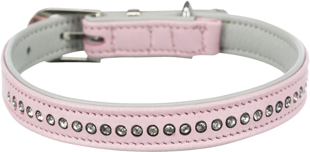Trixie Active Comfort kožený obojek s kamínky - růžová Obrázek produktu 